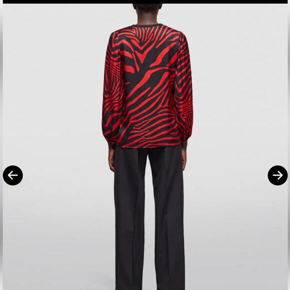 $215 The Kooples Zebra Print Blouse - Black NWT - Picture 4 of 12